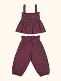 Red Plaid Smocked Two-Piece Set