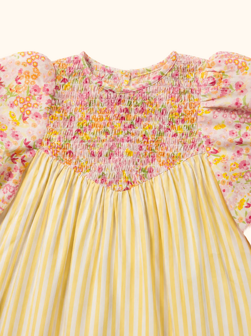 Buttercup Fields Puff-Sleeve Dress