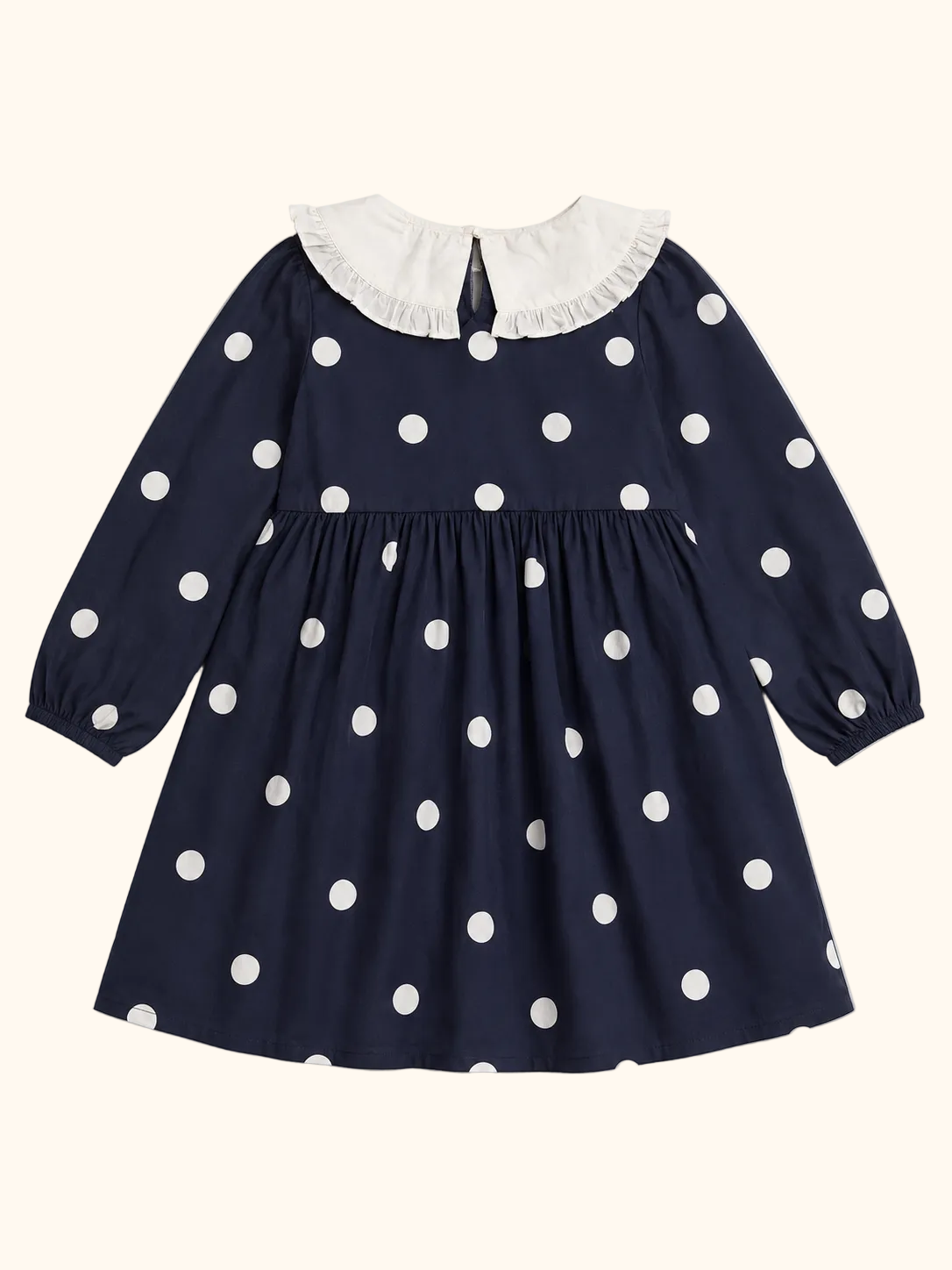 Polka Dotted Navy Blue Dress