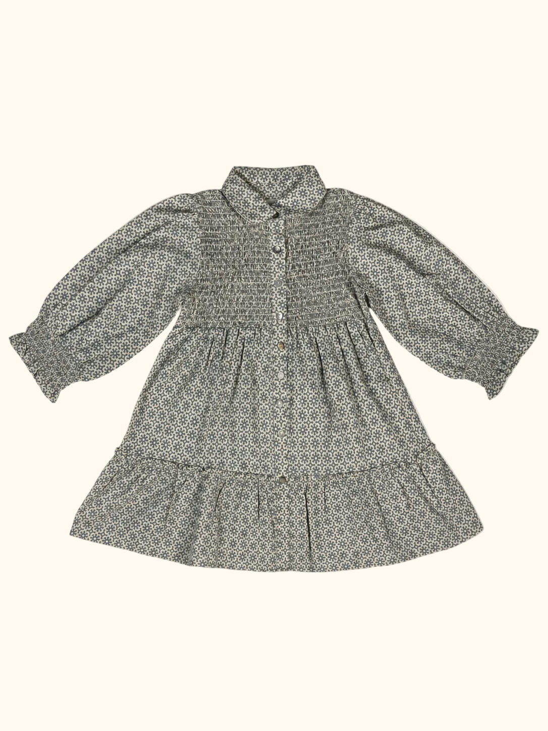 Floral Smocked Shirt Dress