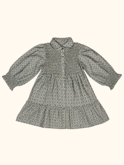 Floral Smocked Shirt Dress