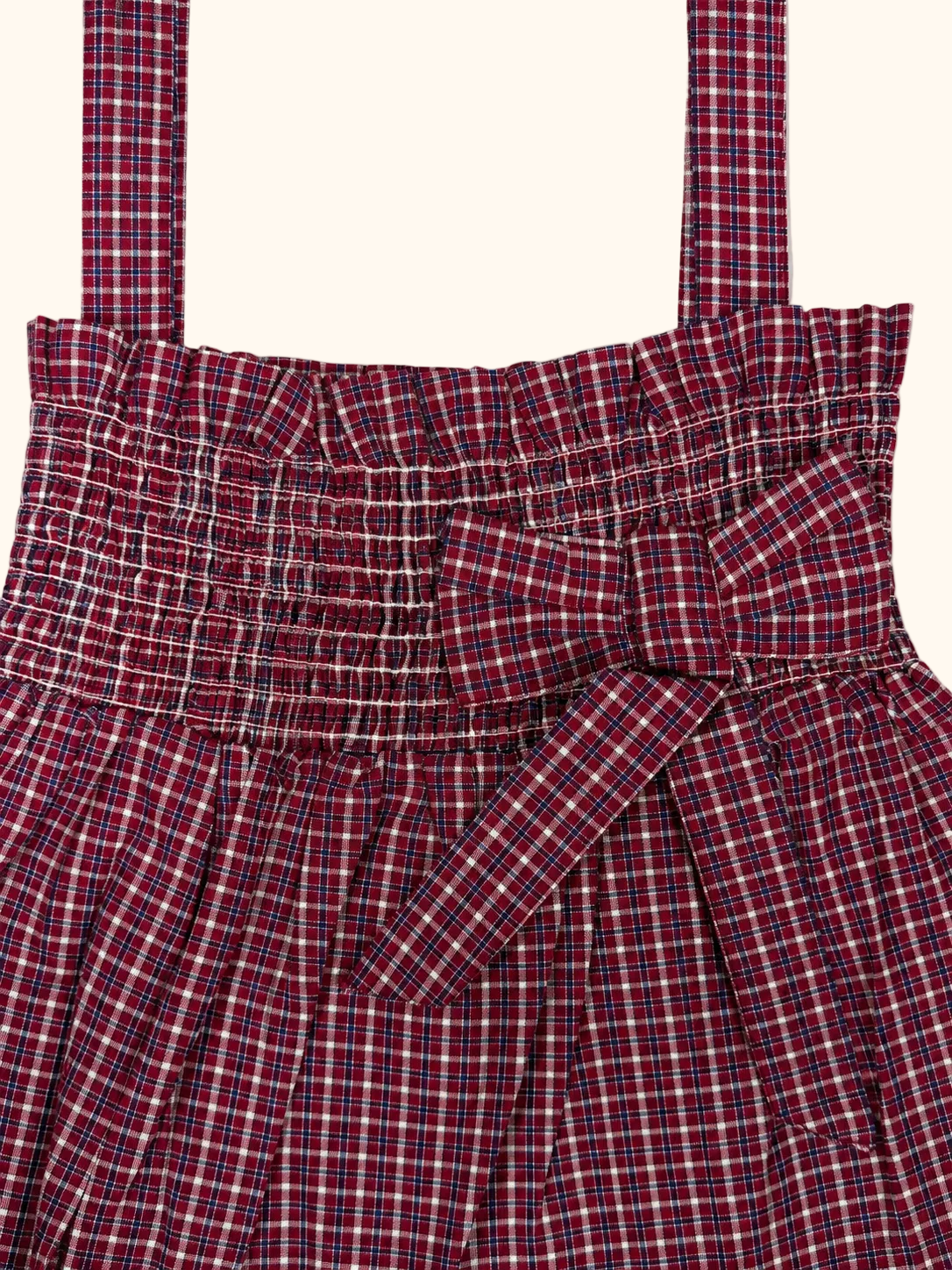 Red Plaid Smocked Two-Piece Set