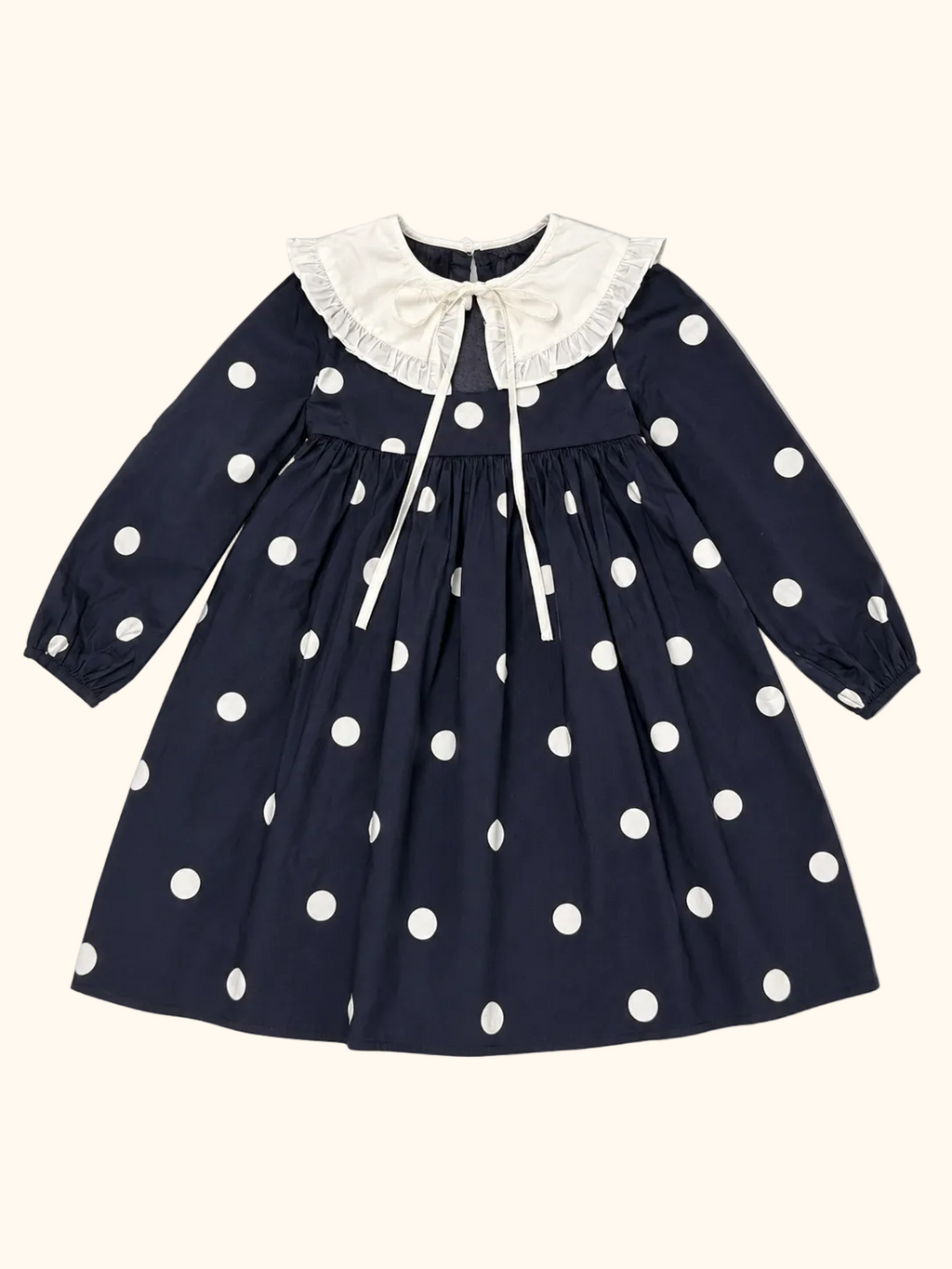 Polka Dotted Navy Blue Dress