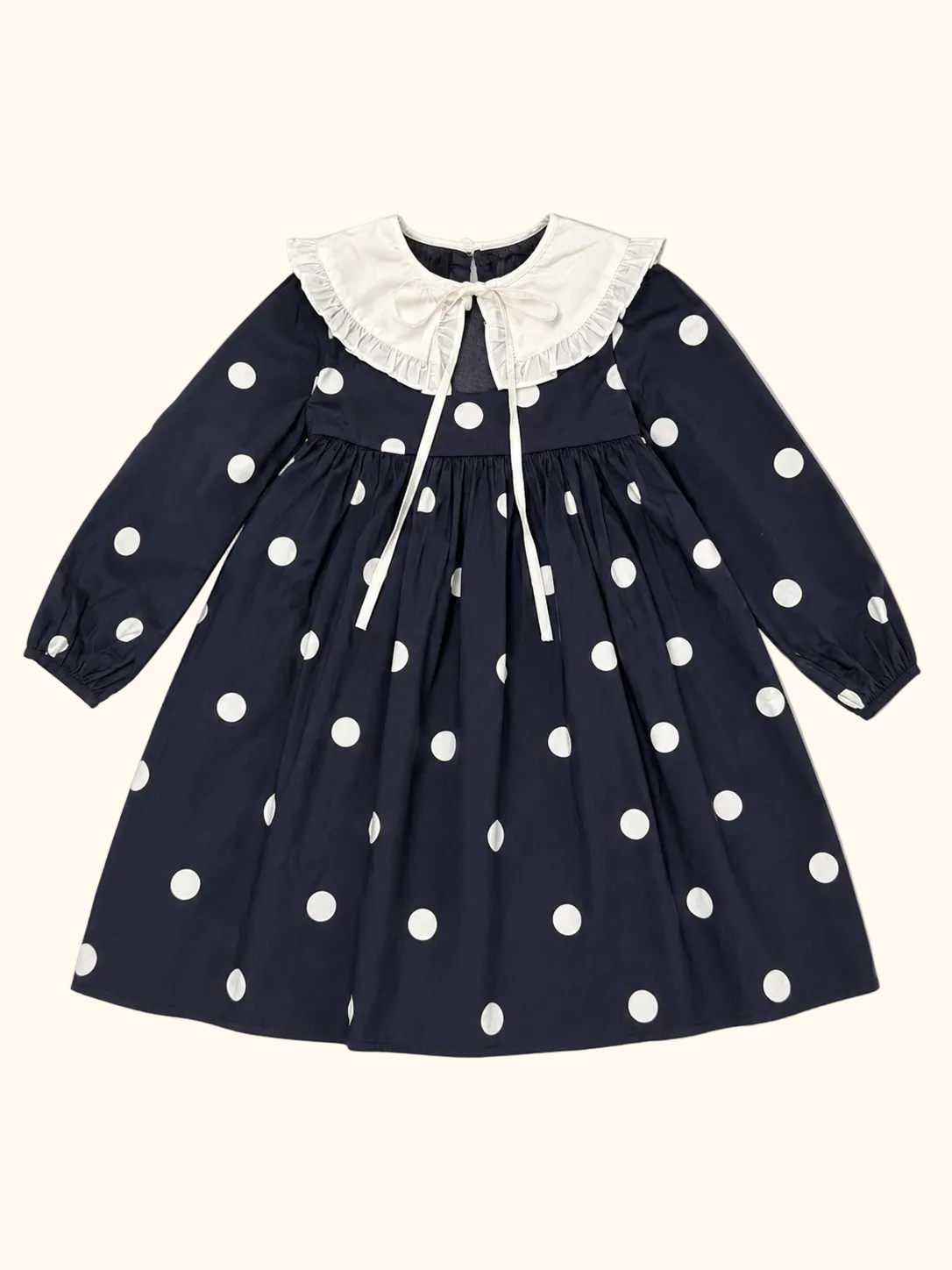 Polka Dotted Navy Blue Dress