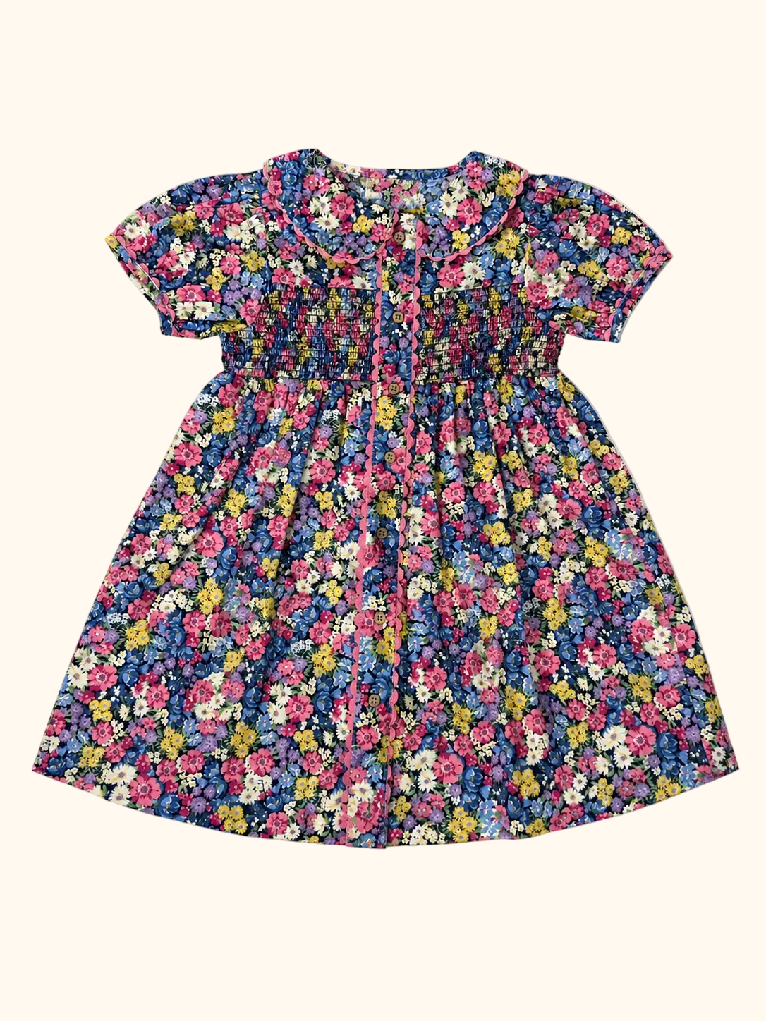 Multicolor Floral Smocked Dress
