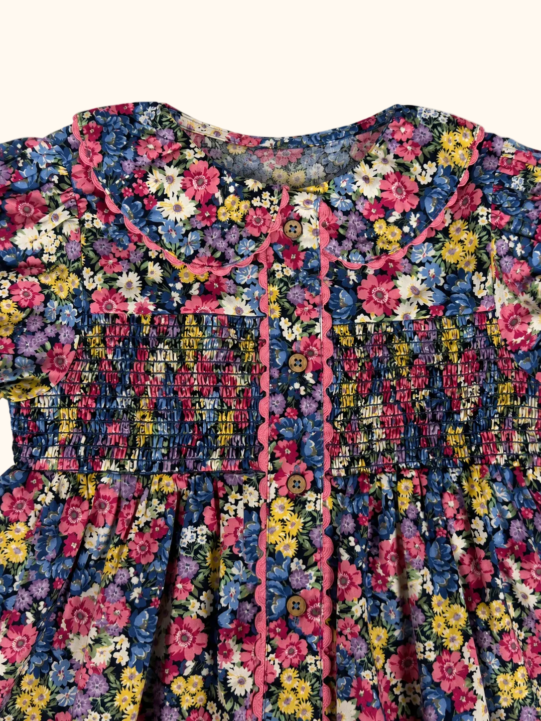 Multicolor Floral Smocked Dress
