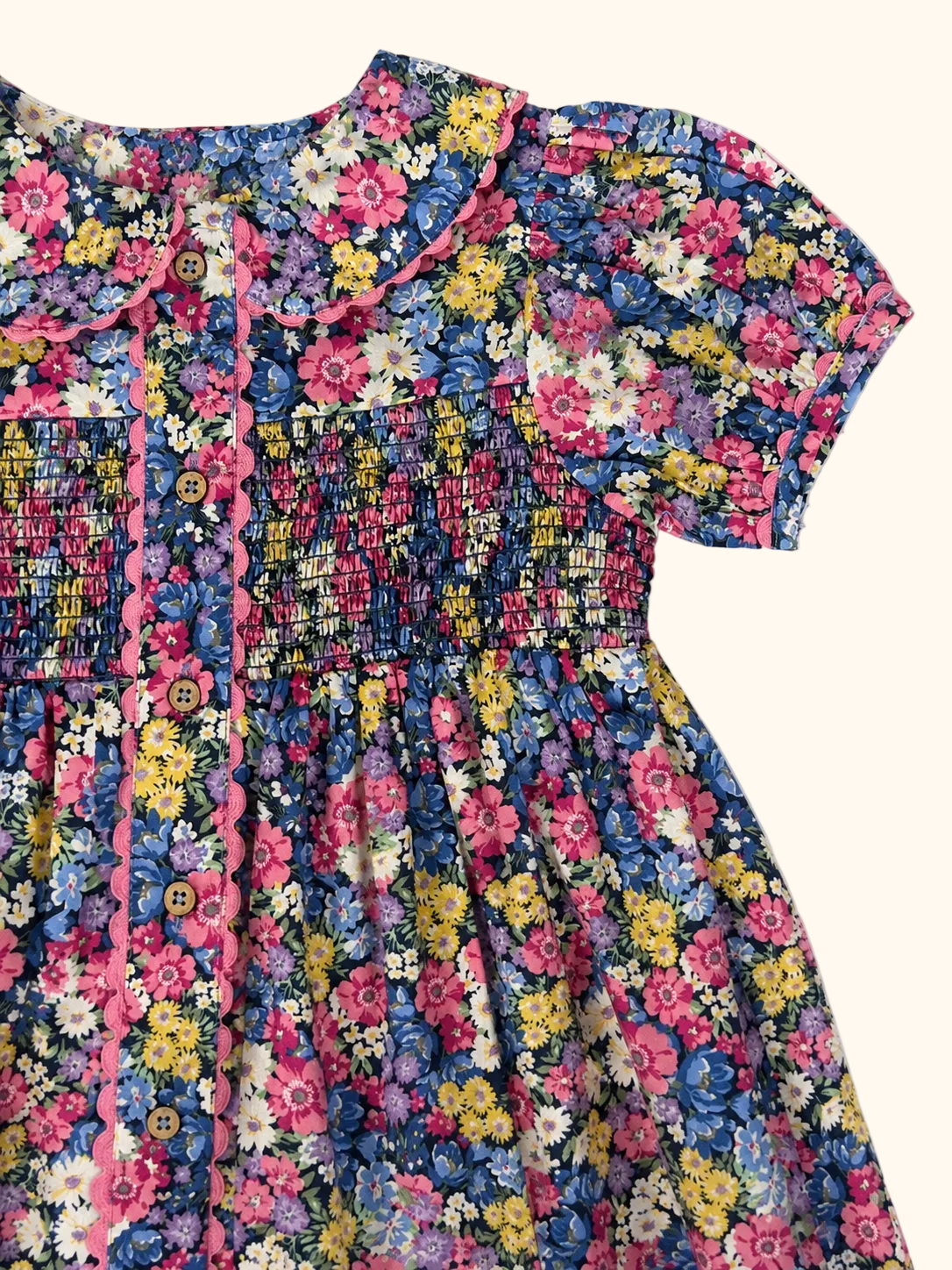 Multicolor Floral Smocked Dress