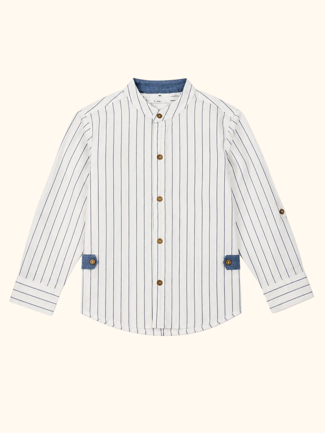 Blue Pinstripe Shirt & Shorts Set