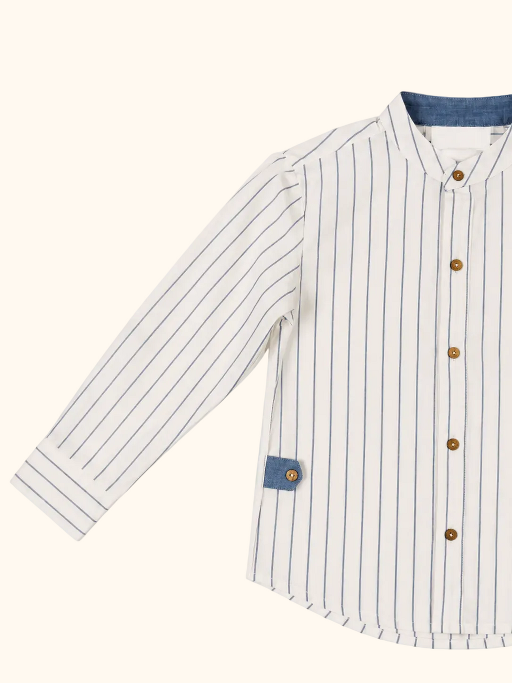 Blue Pinstripe Shirt & Shorts Set