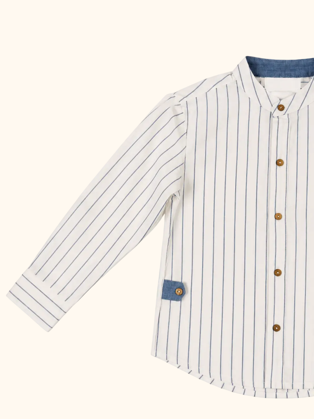 Blue Pinstripe Shirt & Shorts Set