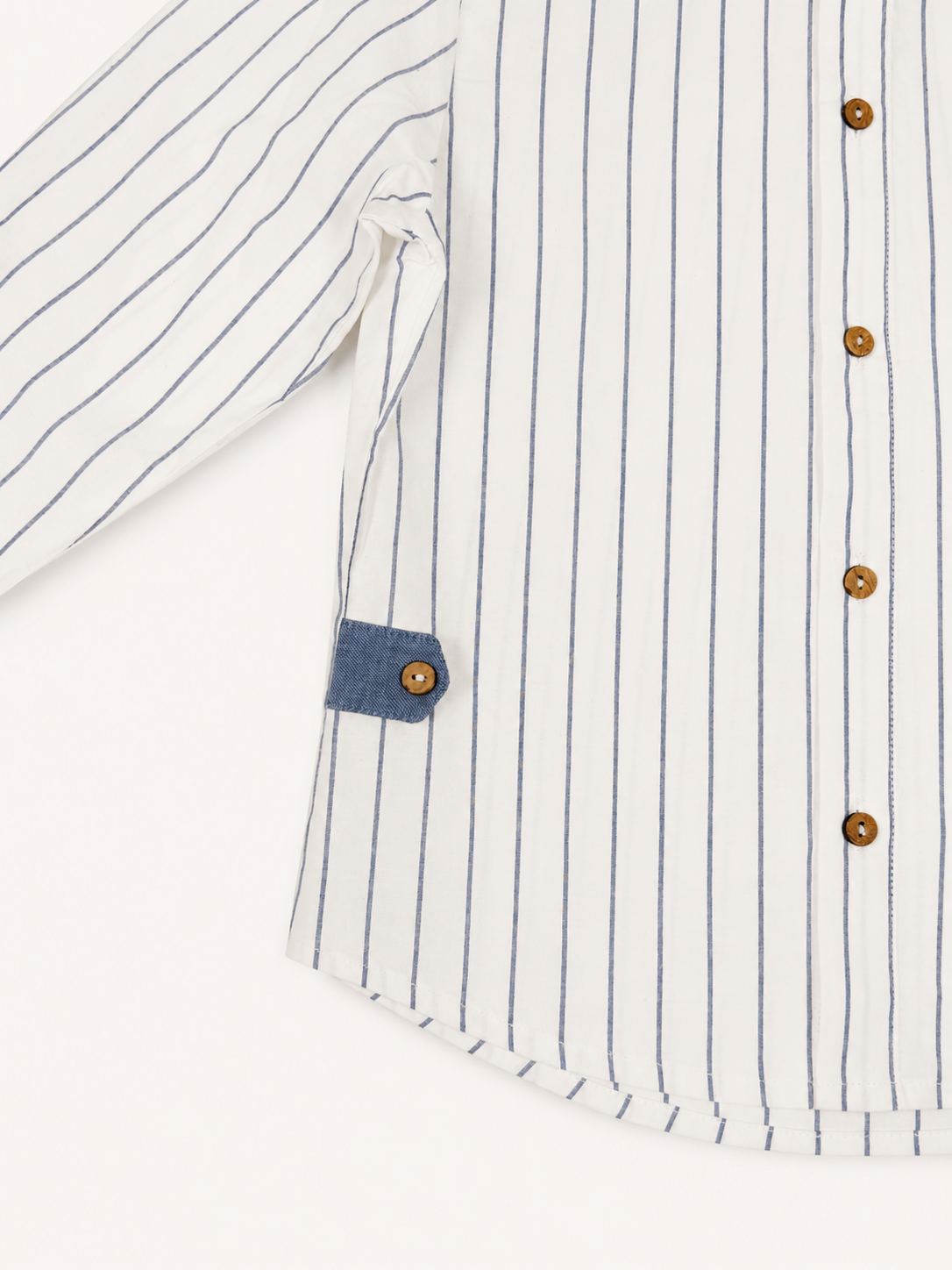 Blue Pinstripe Shirt & Shorts Set