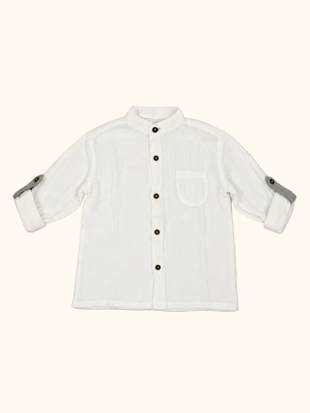Muslin White Shirt & Sage Green Pants Set