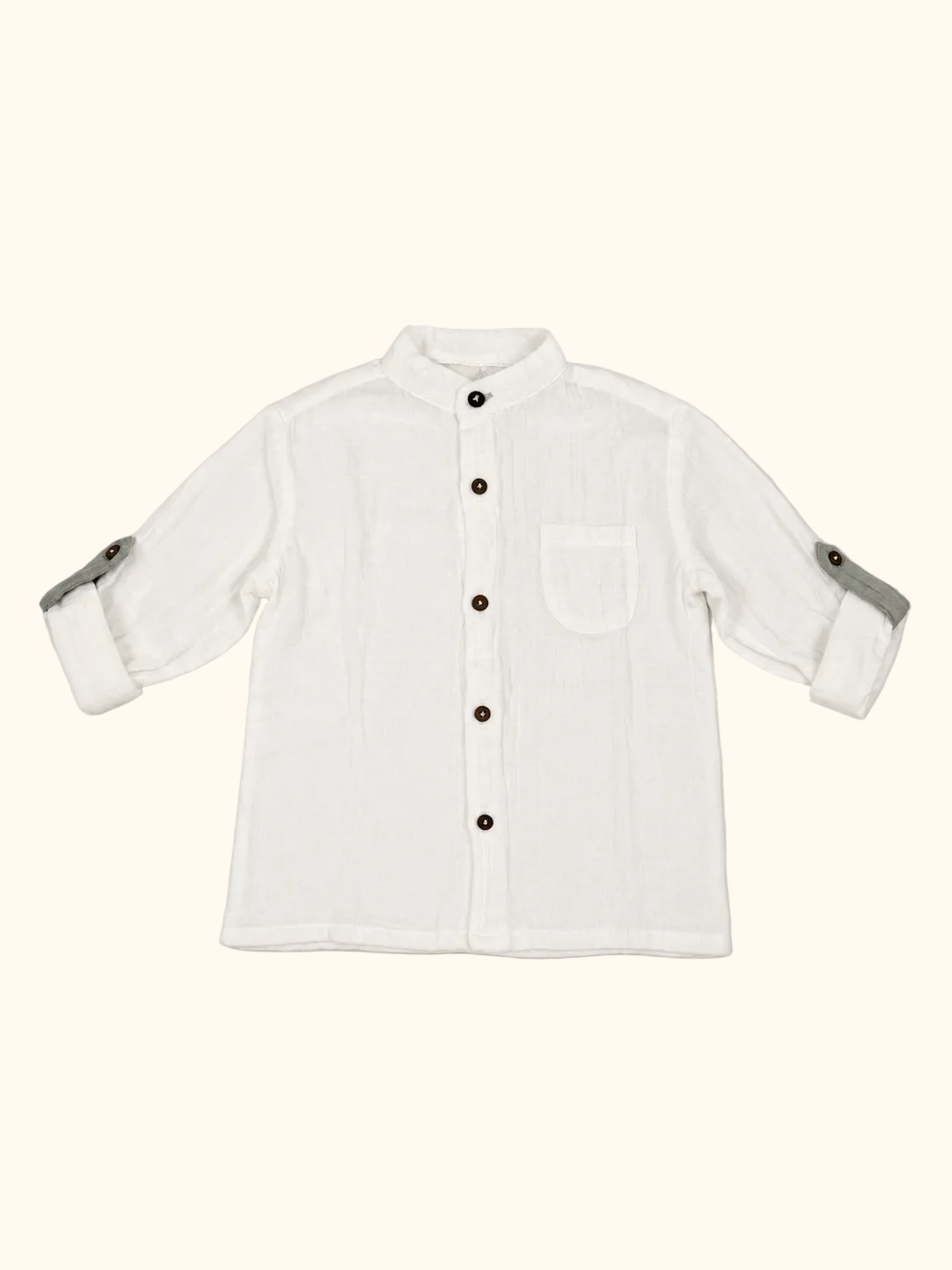 Muslin White Shirt & Sage Green Pants Set