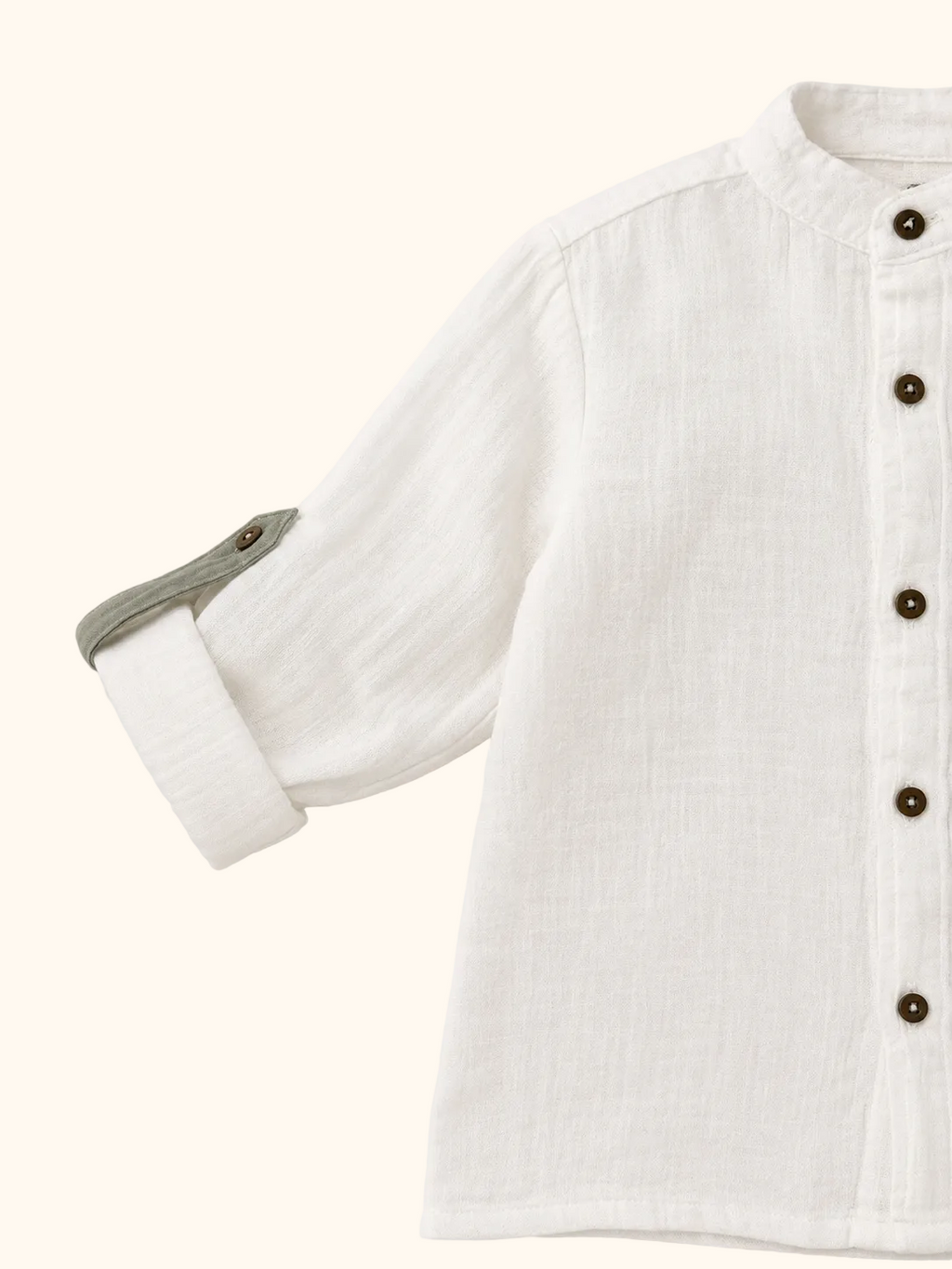 Muslin White Shirt & Sage Green Pants Set