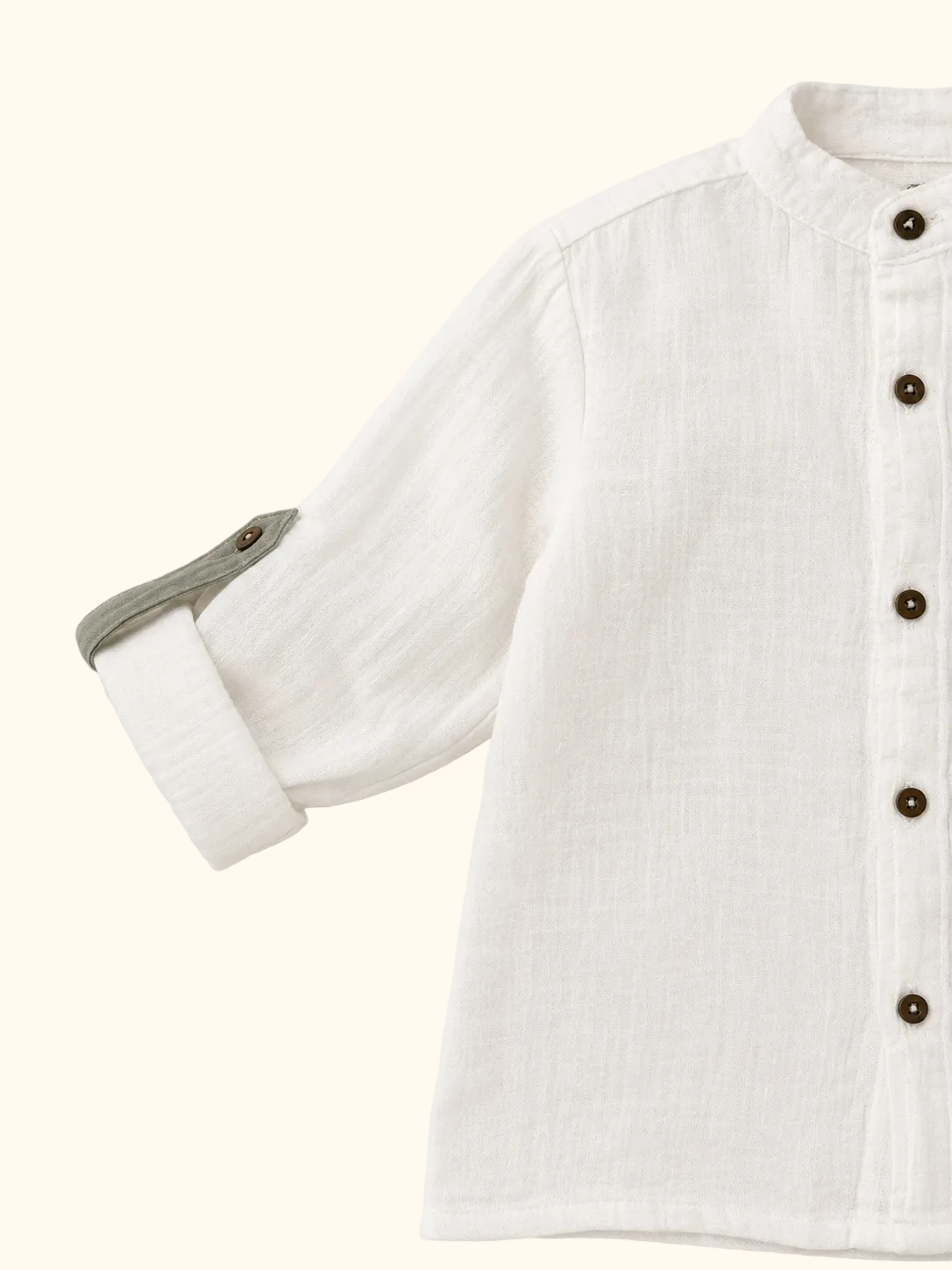 Muslin White Shirt & Sage Green Pants Set