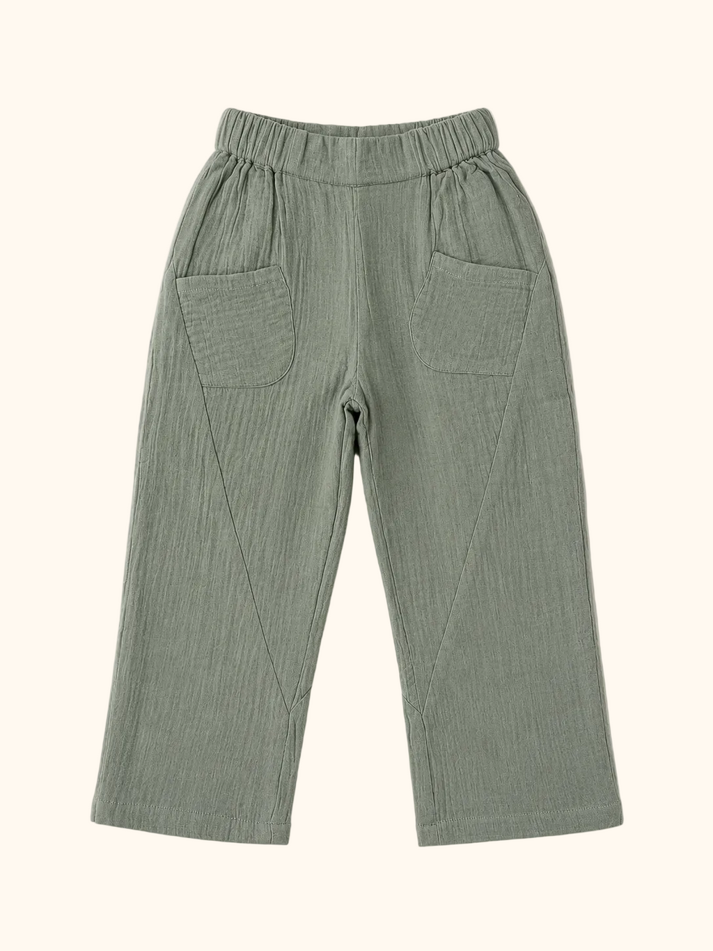 Muslin White Shirt & Sage Green Pants Set