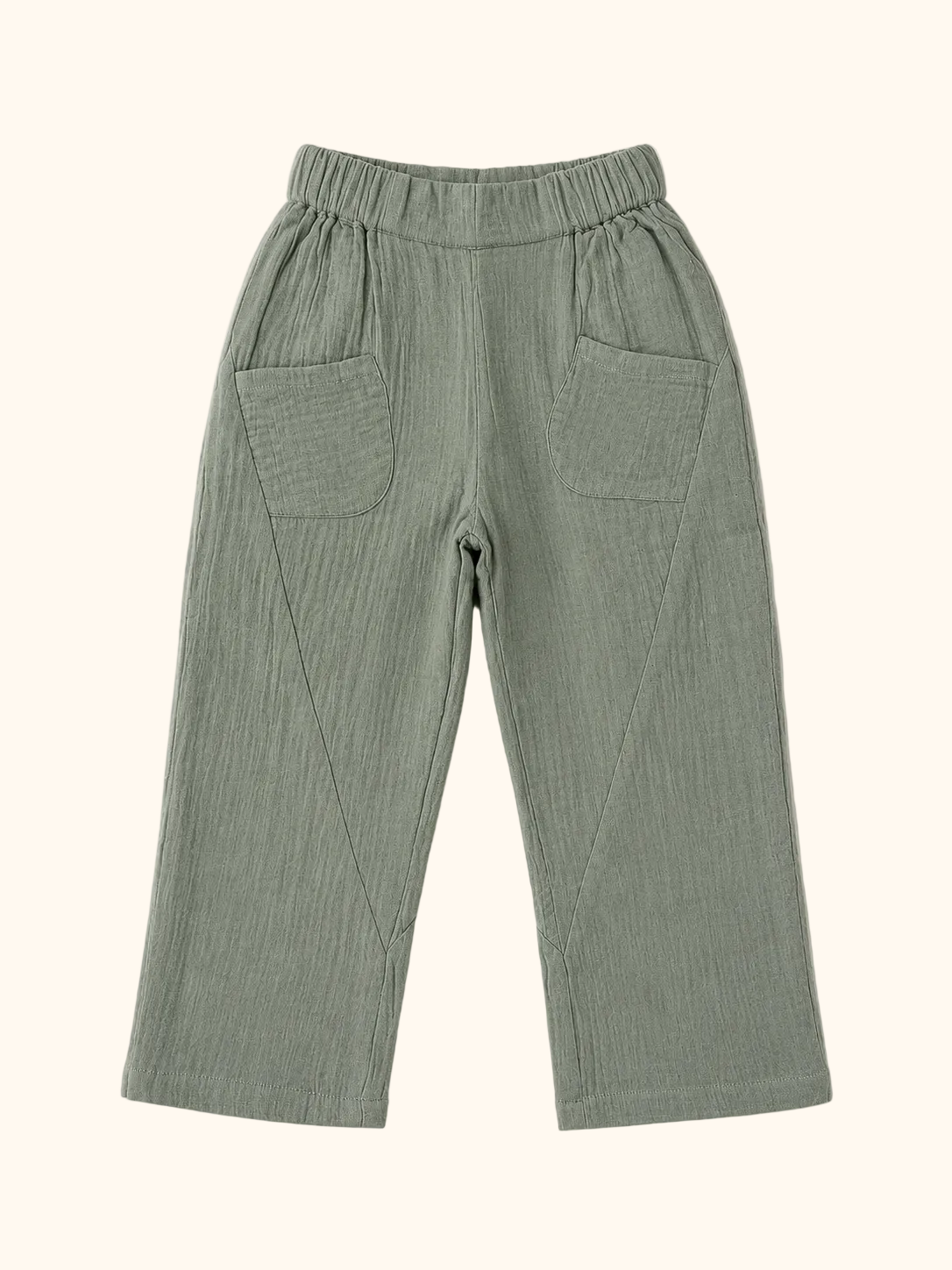 Muslin White Shirt & Sage Green Pants Set