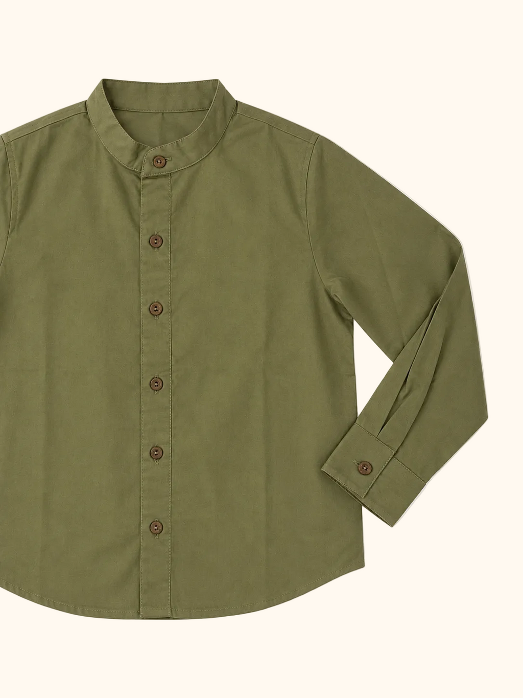 Olive Green Shirt & Navy Nautical Print Shorts Set