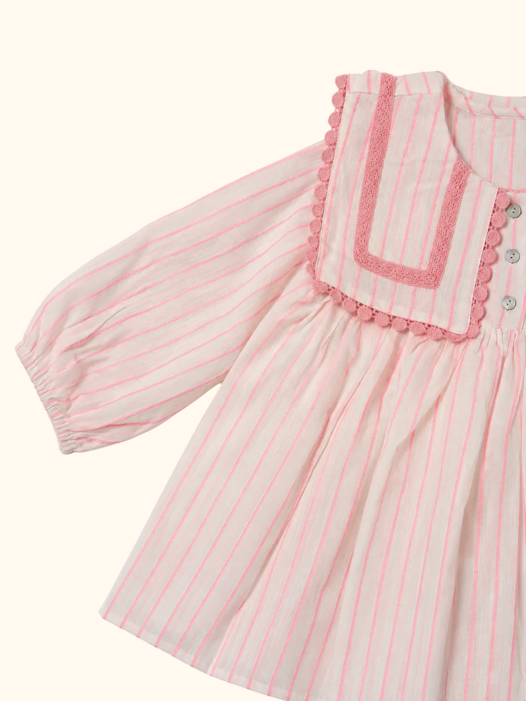 Pink Stripe Smock Dress
