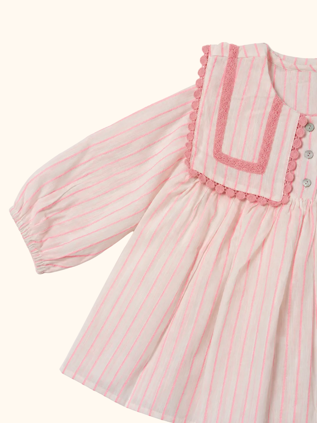Pink Stripe Smock Dress