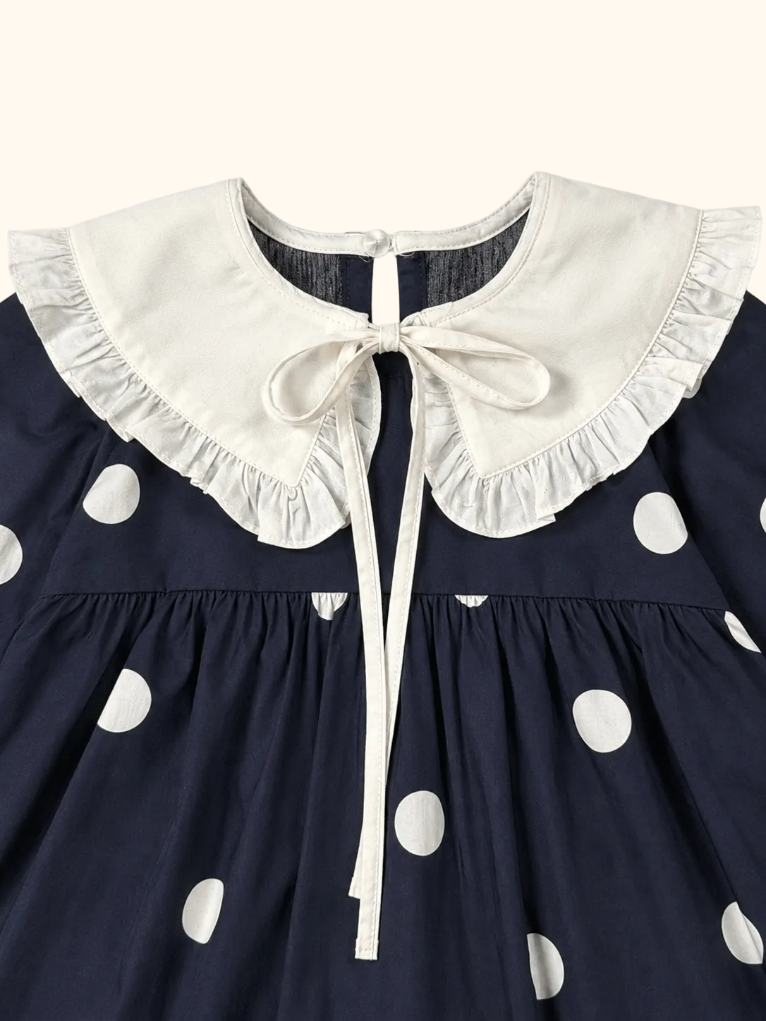 Polka Dotted Navy Blue Dress